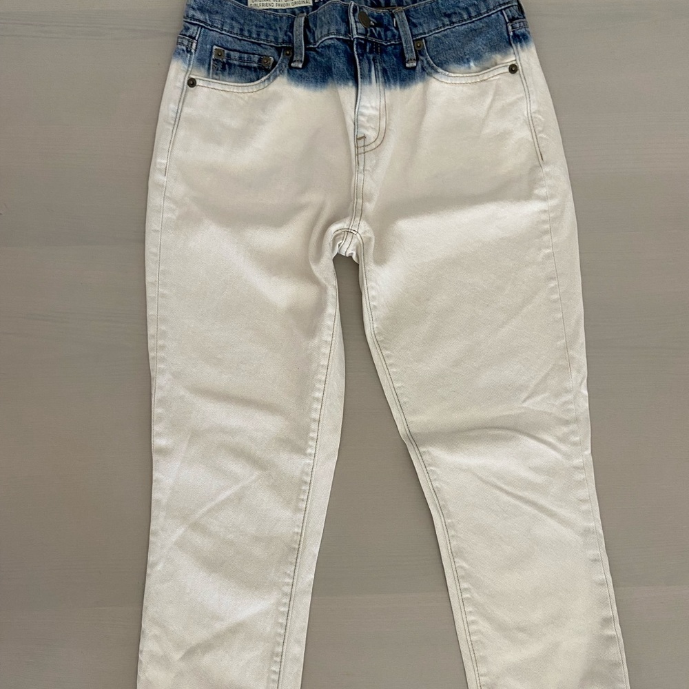 white dyed denim jeans